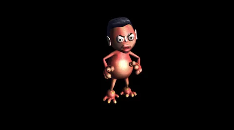 Monster Rapper, Version #2:  Alpha + Loop Video stock 34277383
