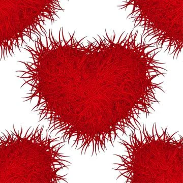 Monster red heart. Seamless pattern. Eps 10. Stock Illustration
