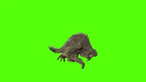 Monster Right claw Attack Forward Green Screen Animation 4k Rendering Stock Footage 262597372