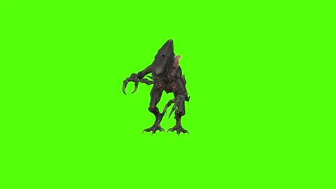 Monster Right Claw Attack Green Screen Animation 4k Rendering Stock Footage 262699407