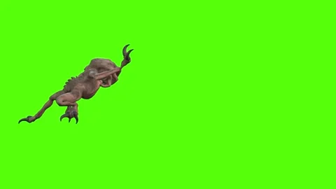 Monster Right Claw Attack Green Screen Animation 4k Rendering Video stock 267716517
