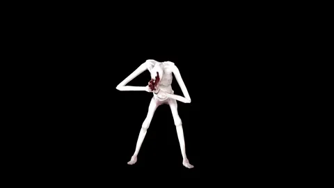 A monster is roaming in front of a black screen Stock Footage 336040508