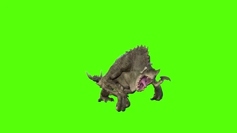 Monster Roar Green Screen Animation 4k Rendering Vídeos de archivo 262597491