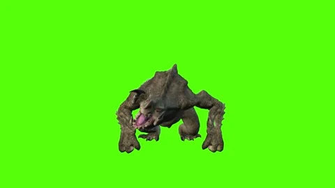 Monster Roar Green Screen Animation 4k Rendering Stock-Footage 262597493