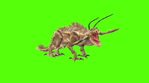Monster Roar Green Screen Animation 4k Rendering Vidéo 262941707