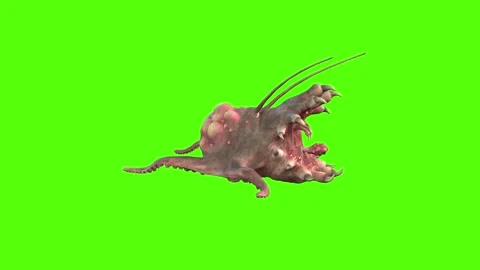 Monster Roar Green Screen Animation 4k Rendering Vídeo Stock 267715876