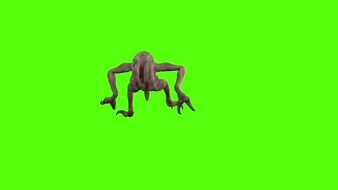 Monster Running Forward Green Screen Animation 4k Rendering Stock Footage 267716608