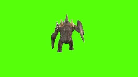 Monster Running Forward Green Screen Animation 4K Rendering Stock Footage 270021445