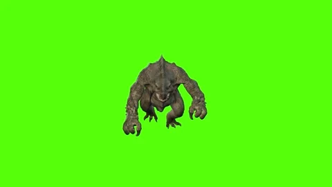 Monster Running Green Screen Animation 4k Rendering Stock-Footage 262597264