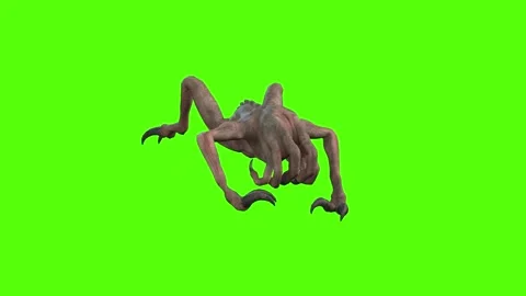 Monster Running Green Screen Animation 4k Rendering Stock Footage 267716534