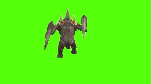 Monster Running Green Screen Animation 4K Rendering Stock Footage 270021464