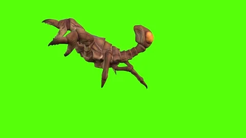 Monster Scorpion Claws Attack Forward Position Green Screen Animation Stock Footage 270390456