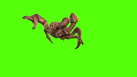 Monster Scorpion Claws Attack Forward Position Green Screen Animation Video stock 270390468