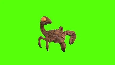 Monster Scorpion Claws Attack Forward Green Screen Animation 4k Rendering Stock Footage 270390490