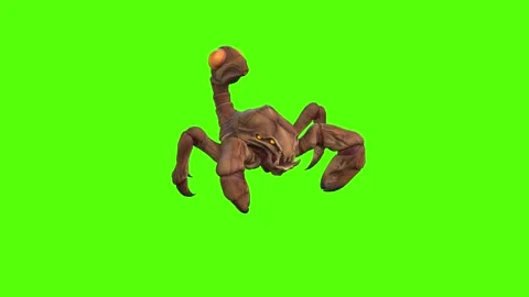 Monster Scorpion Getting hit Back Green Screen Animation 4k Rendering 스톡 동영상 270390450