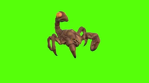 Monster Scorpion Getting hit Front Green Screen Animation 4k Rendering 動画素材 270390430