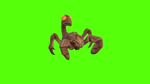 Monster Scorpion Idle Green Screen Animation 4k Rendering Stock Footage 270390416