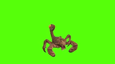 Monster Scorpion Jump Attack Green Screen Animation 4k Rendering Видео 271106636