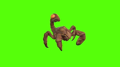 Monster Scorpion Jump Bite Green Screen Animation 4k Rendering Видео 271106674