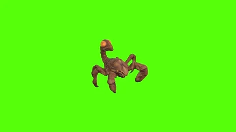 Monster Scorpion Jumping Green Screen Animation 4k Rendering Stock-Footage 271106601
