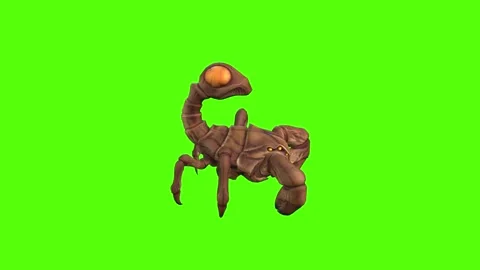 Monster Scorpion Tail Attack Green Screen Animation 4k Rendering Video stock 270390513