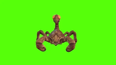 Monster Scorpion Tail Attack Green Screen Animation 4k Rendering Vídeo Stock 270390518