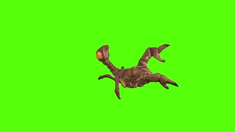 Monster Scorpion Turn Left Attack Green Screen Animation 4k Rendering Stock Footage 271106533