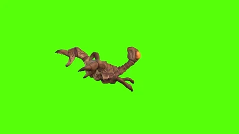 Monster Scorpion Turn Right Attack Green Screen Animation 4k Rendering Stock Footage 271106502