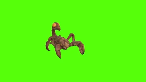Monster Scorpion Walk Backwards Position Green Screen Animation 4k Renderi Stock Footage 271106484