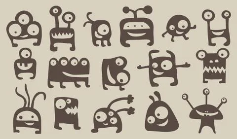 Monster set Stock Illustration