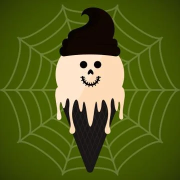 Monster shape ice cream cone Stock Illustration