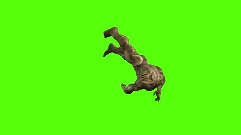 Monster Shoulder Throw Green Screen Animation 3D Rendering Stock Footage 296056176