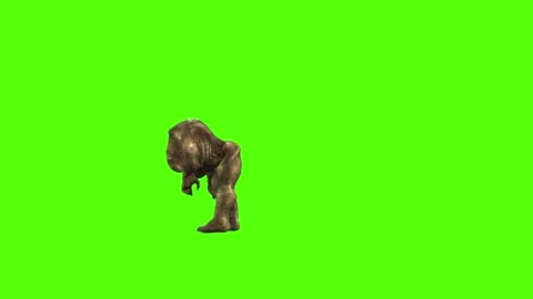 Monster Shoulder Throw Green Screen Animation 3D Rendering Stock Footage 296056206
