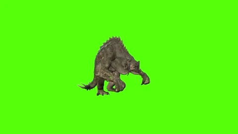 Monster smash attack forward Green Screen Animation 4k Rendering Stock Footage 262597274