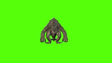 Monster smash attack forward Green Screen Animation 4k Rendering Vidéo 262597282