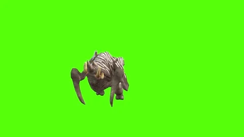 Monster Strafe right Green Screen Animation 4K Rendering Stock Footage 270021412
