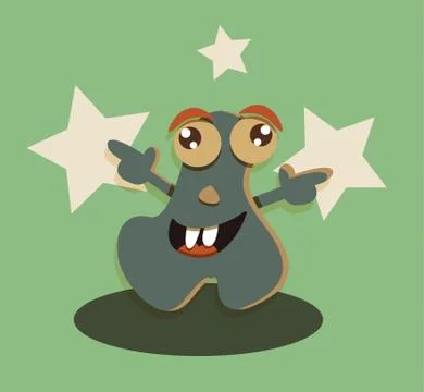 Monster super star vector Stock Illustration
