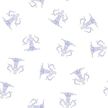 Monster tentacles glyph seamless pattern イラスト素材