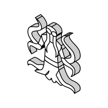 Monster tentacles isometric icon vector illustration 库存插图
