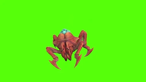 Monster Tetrachnide Claws Attack Forward Position Green Screen Animation 4k Stock Footage 270021976