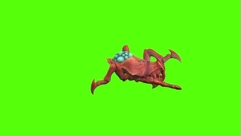 Monster Tetrachnide Claws Attack Forward Green Screen Animation 4K Rendering Vídeo Stock 270021980