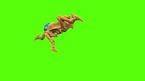 Monster Tetrachnide Claws Attack Forward Green Screen Animation 4K Renderi Stock Footage 270022548