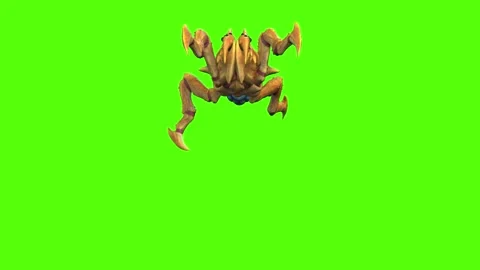 Monster Tetrachnide Claws Attack Forward Green Screen Animation 4K Renderi Stock Footage 270022554