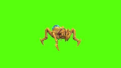 Monster Tetrachnide Claws Attack Green Screen Animation 4K Rendering Stock Footage 270022566