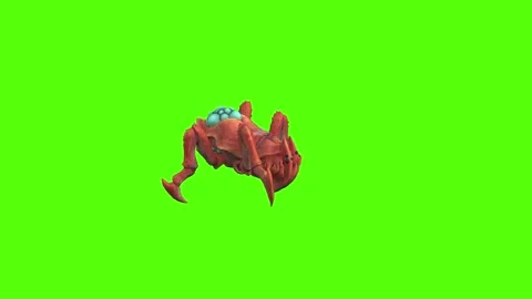 Monster Tetrachnide Crawl Backward Position Green Screen Animation 4K Rendering Stock-Footage 270021965