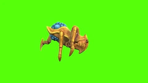 Monster Tetrachnide Crawl Backwards Green Screen Animation 4K Rendering Видео 270022552