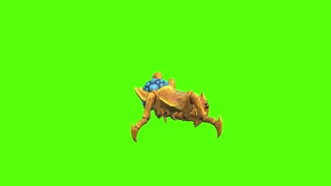 Monster Tetrachnide Crawl Backwards Position Green Screen Animation 4K Ren 库存影片 270022537