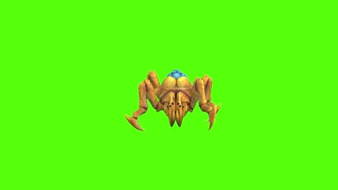 Monster Tetrachnide Crawl Forward Green Screen Animation 4K Rendering 動画素材 270022534