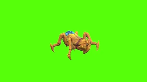 Monster Tetrachnide Crawl Forward Green Screen Animation 4K Rendering Vídeo Stock 270022535