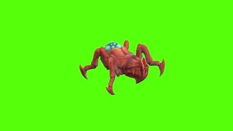 Monster Tetrachnide Crawl Forward Position Green Screen Animation 4K Rendering Vídeo Stock 270021950